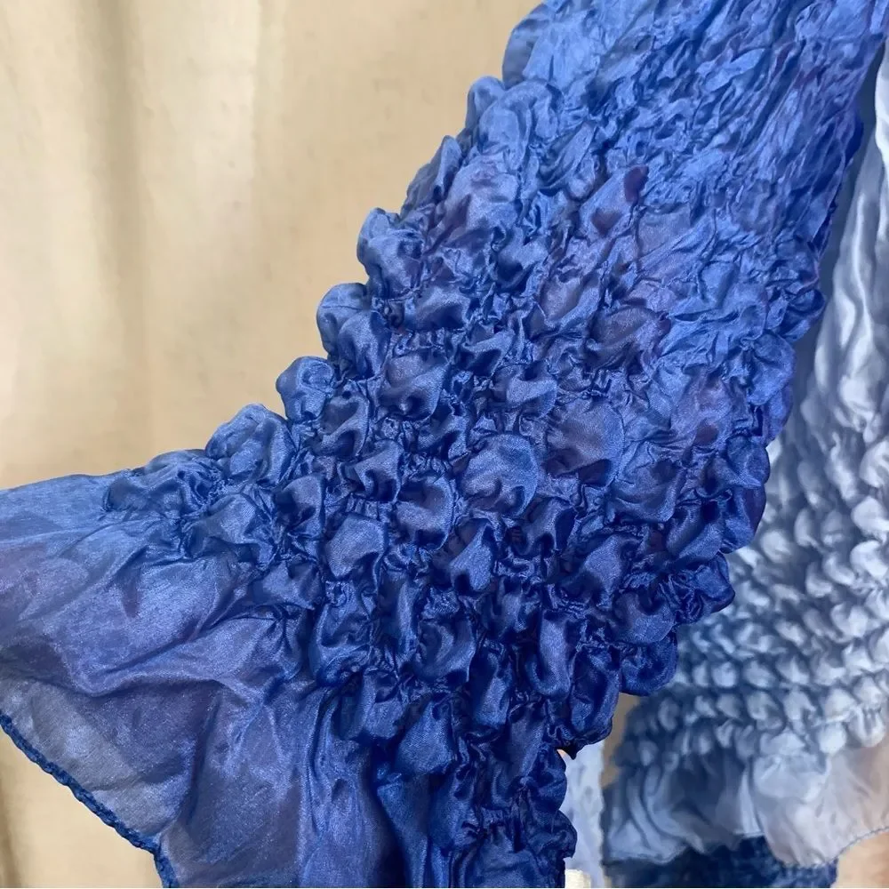 Coldwater Creek 100% Silk Set of 2 Gradient Ombré Bubble Crinkle Scarves